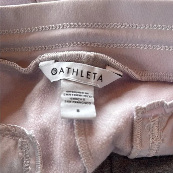 Athleta Cozy Rosey Lavender Sm zip Fleece Jacket and Quilted jogger Pants Set 8 - Picture 11 of 16